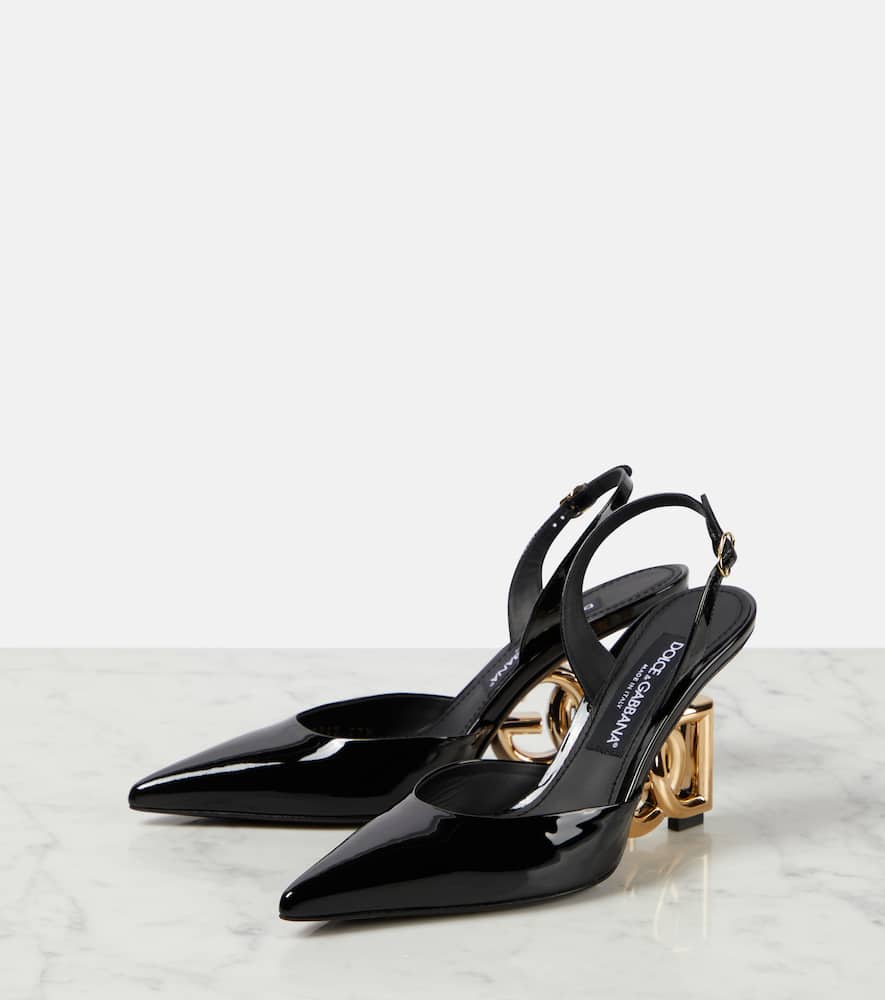 Dolce&Gabbana Lollo patent leather slingback pumps