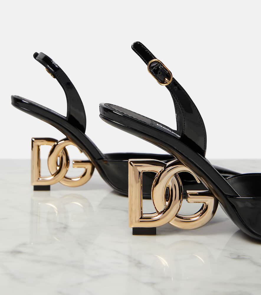 Dolce&Gabbana Lollo patent leather slingback pumps