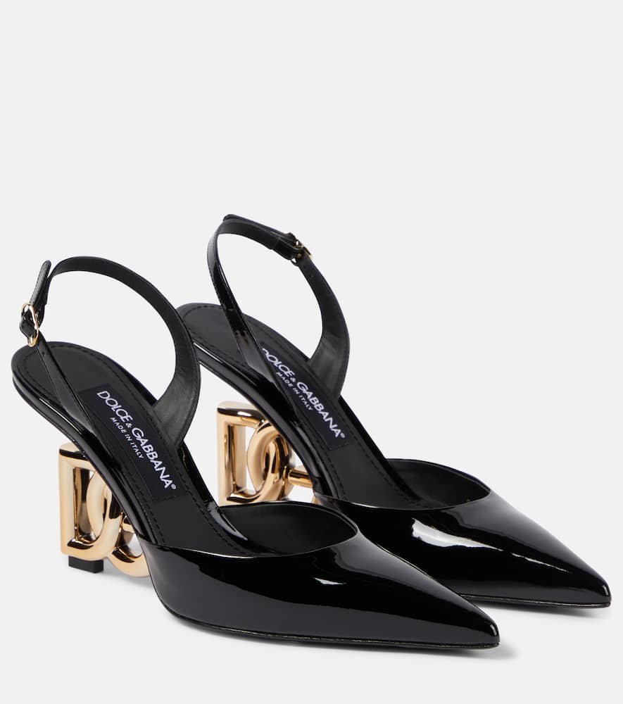 Dolce&Gabbana Lollo patent leather slingback pumps