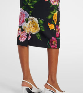 Dolce&Gabbana Longuette floral cady shirt dress
