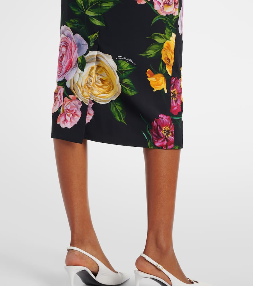 Dolce&Gabbana Longuette floral cady shirt dress