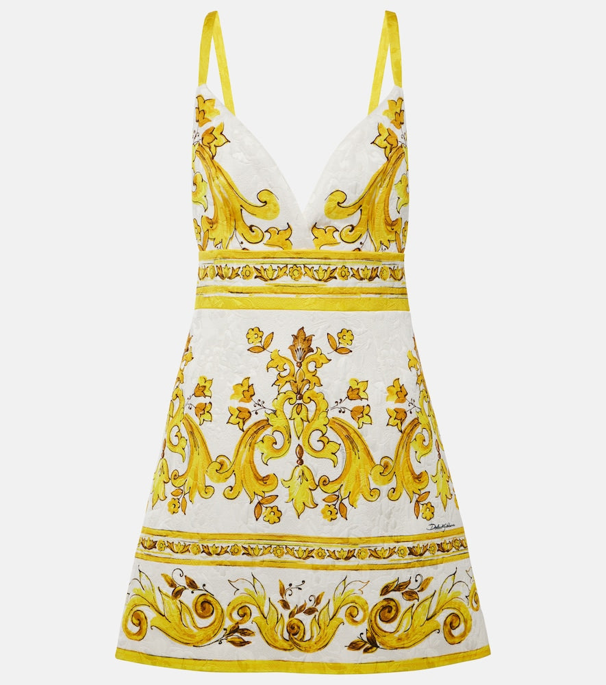 Dolce&Gabbana Majolica cotton-blend brocade minidress. Dolce&Gabbana Majolica 棉混纺锦缎迷你连衣裙