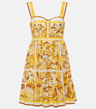 Dolce&Gabbana Majolica cotton poplin minidress. Dolce&Gabbana Majolica 棉质府绸迷你连衣裙