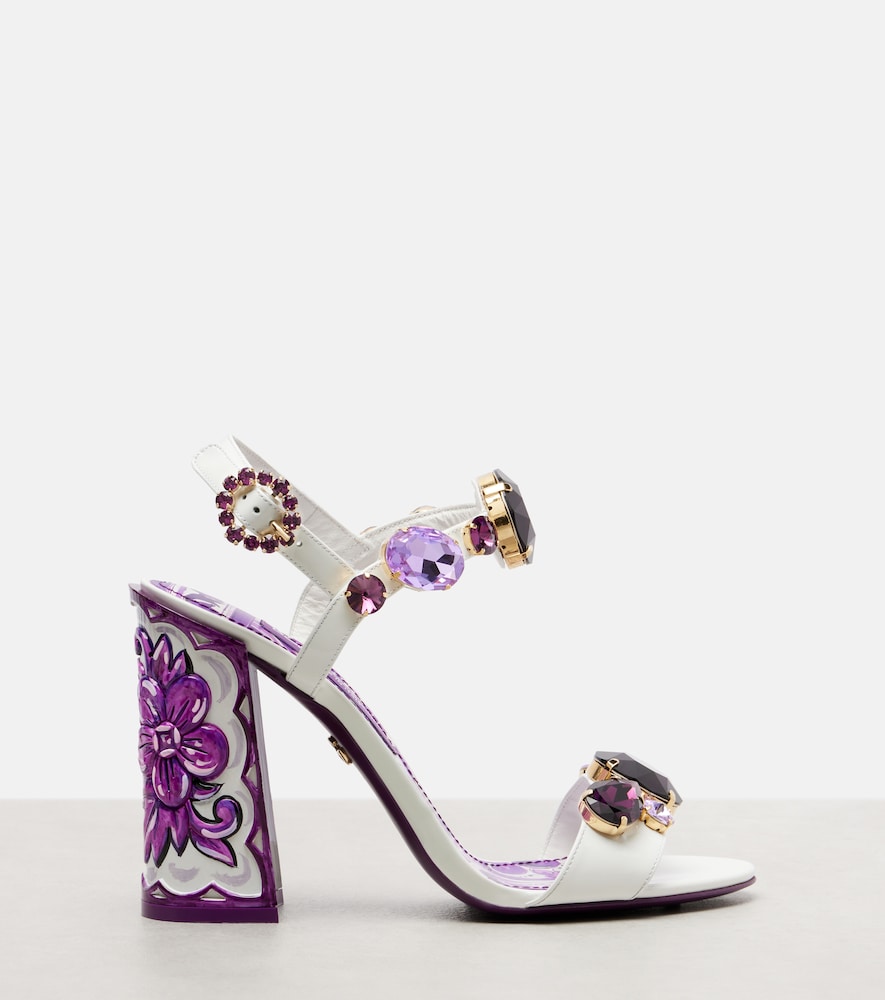 Dolce&Gabbana Majolica embellished leather sandals
