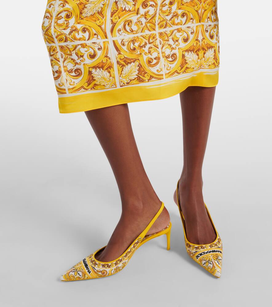 Dolce&Gabbana Majolica embroidered slingback pumps