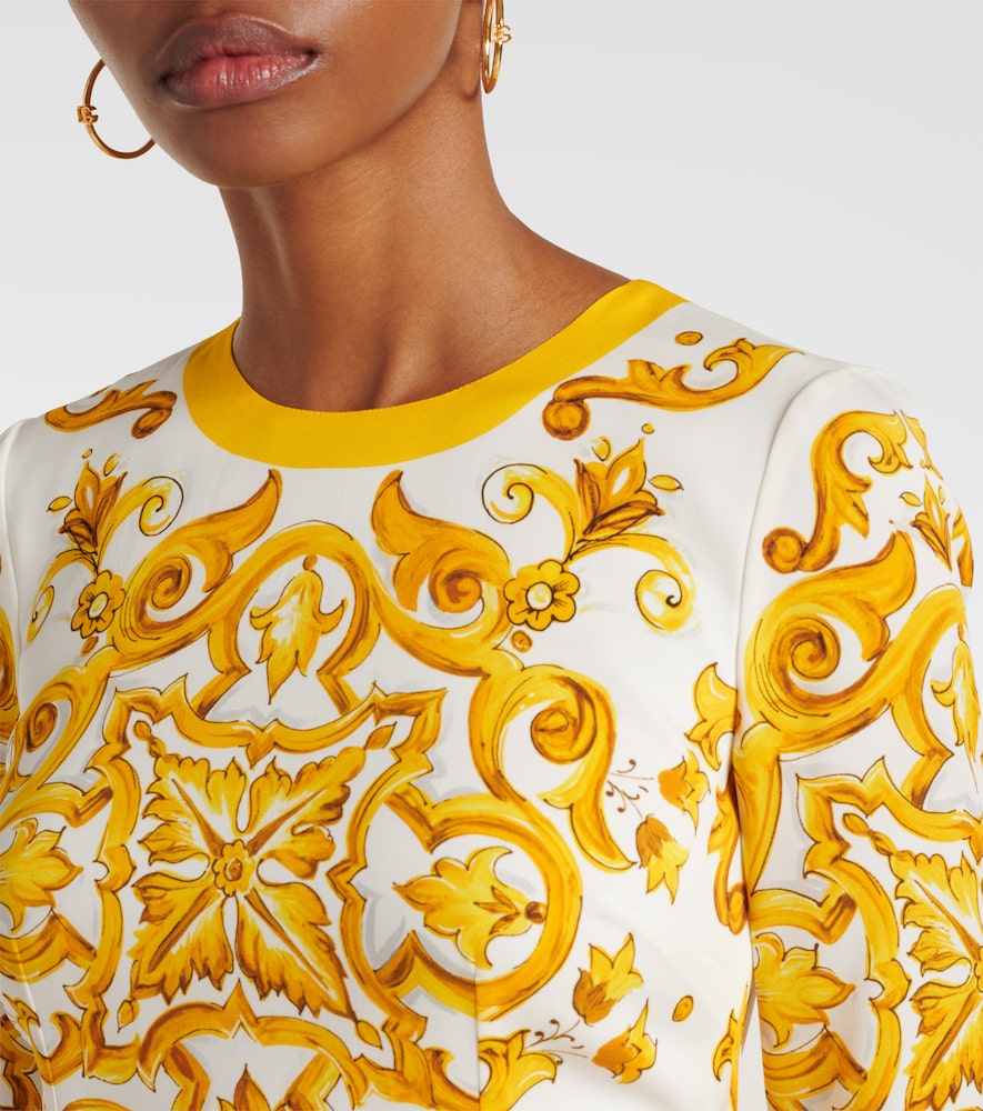 Dolce&Gabbana Majolica silk-blend charmeuse midi dress