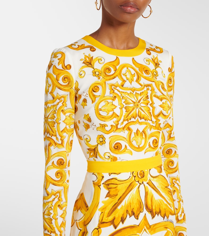 Dolce&Gabbana Majolica silk-blend charmeuse midi dress
