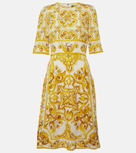 Dolce&Gabbana Majolica silk-blend charmeuse midi dress. Dolce&Gabbana Majolica 真丝混纺查米尤斯绸缎中长连衣裙