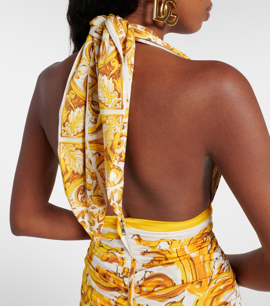 Dolce&Gabbana Majolica silk-blend midi dress