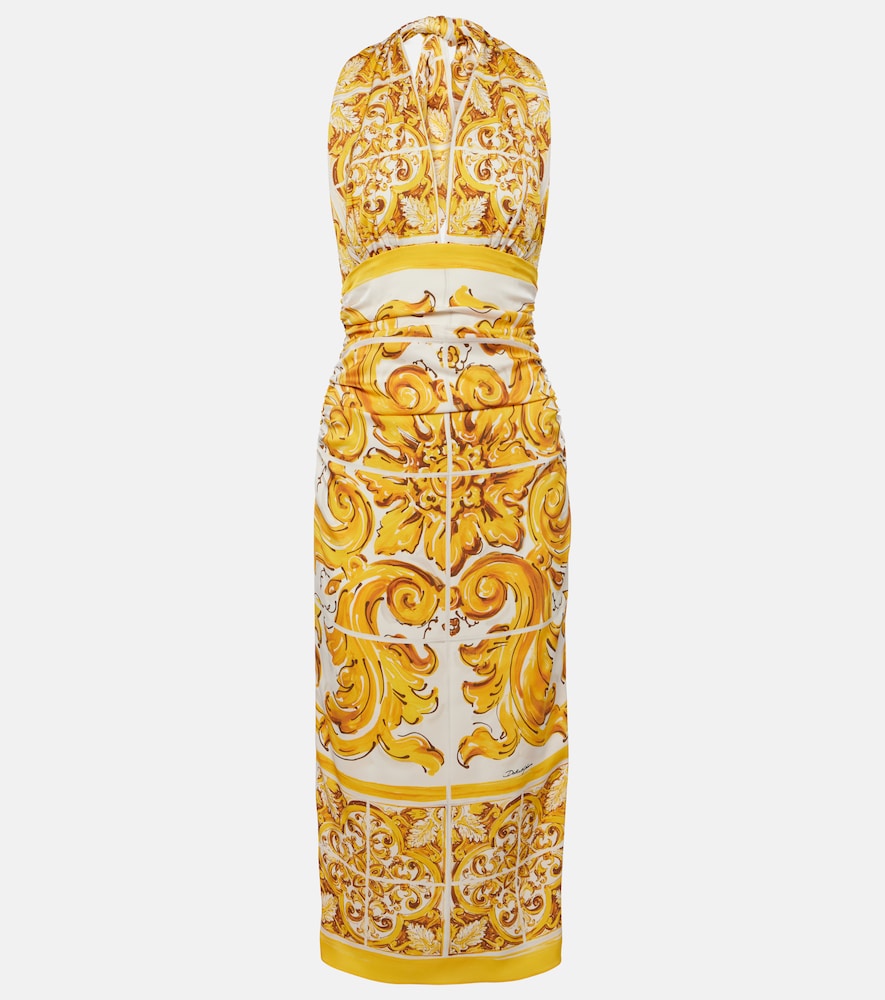 Dolce&Gabbana Majolica silk-blend midi dress. Dolce&Gabbana Majolica 真丝混纺中长连衣裙
