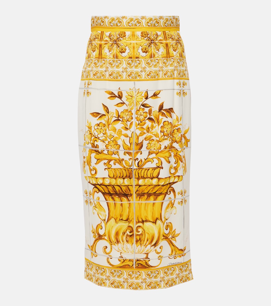 Dolce&Gabbana Majolica silk-blend midi skirt - Dolce&Gabbana Majolica 真丝混纺中长裙