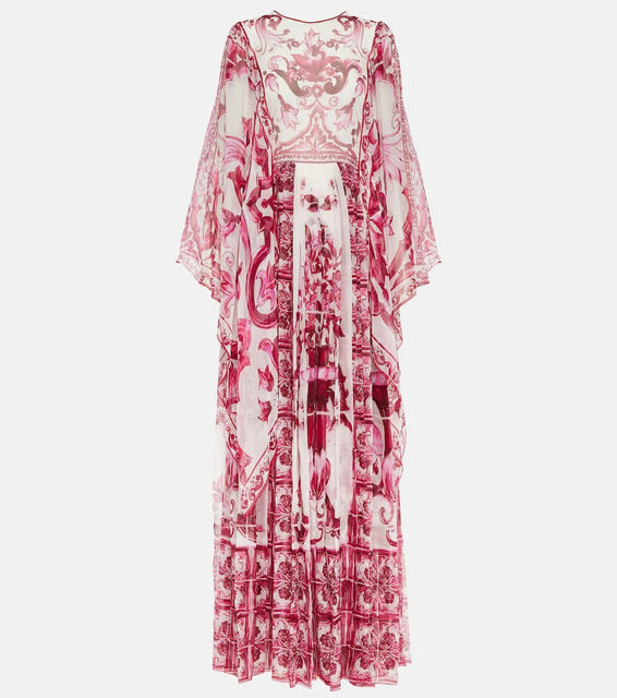 Dolce&Gabbana Majolica silk chiffon maxi dress