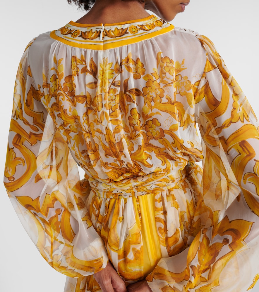 Dolce&Gabbana Majolica silk chiffon midi dress