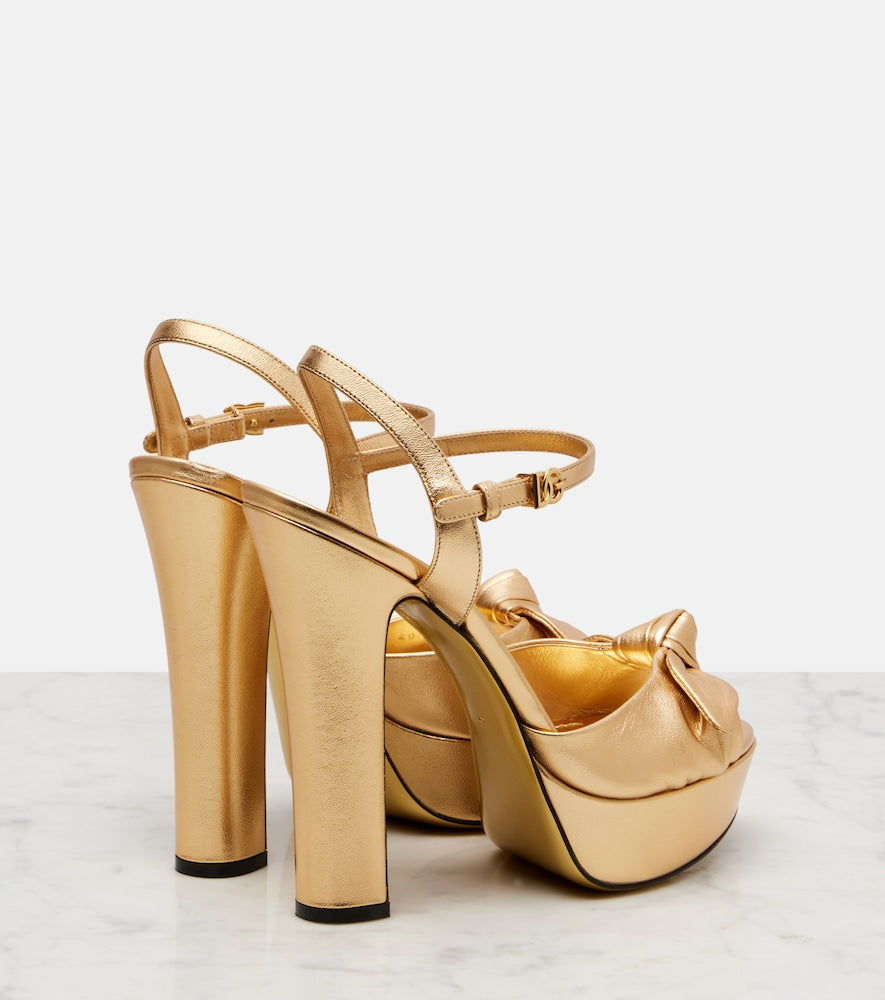 Dolce&Gabbana Metallic leather platform sandal