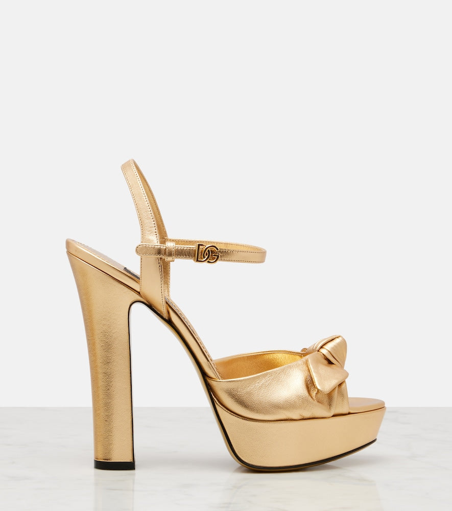 Dolce&Gabbana Metallic leather platform sandal