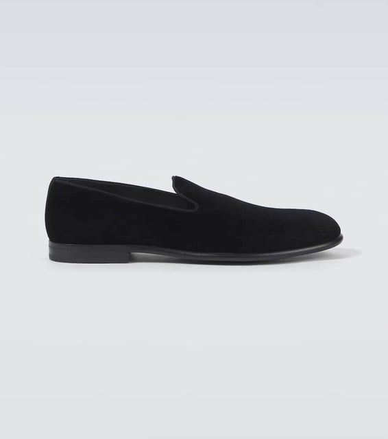 Dolce&Gabbana Milano leather-trimmed velvet loafers