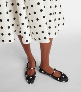 Dolce&Gabbana Odette polka-dot satin ballet flats