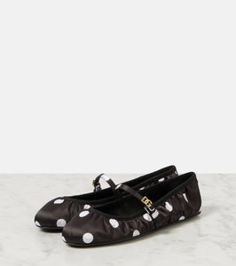 Dolce&Gabbana Odette polka-dot satin ballet flats