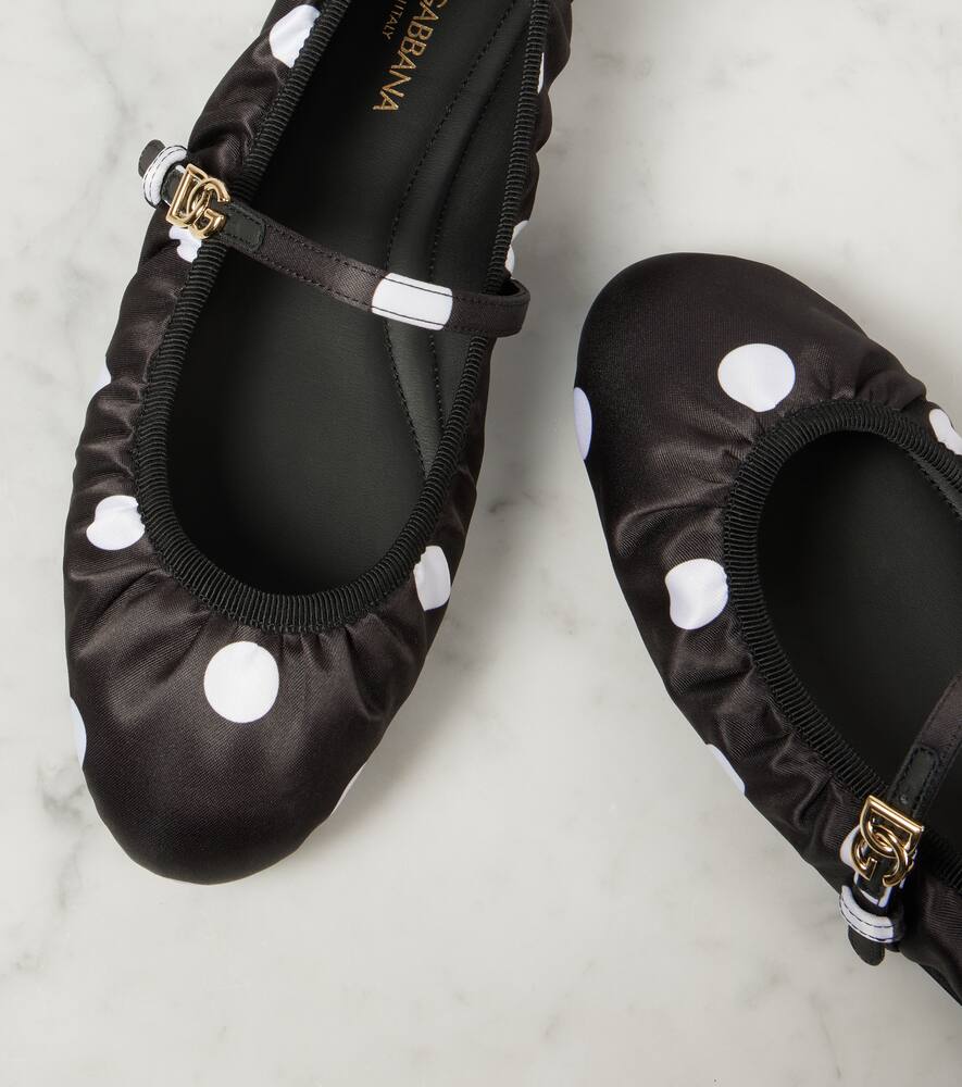 Dolce&Gabbana Odette polka-dot satin ballet flats