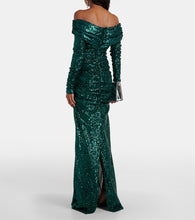 Dolce&Gabbana Off-shoulder sequined gown