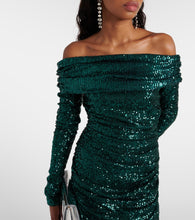 Dolce&Gabbana Off-shoulder sequined gown