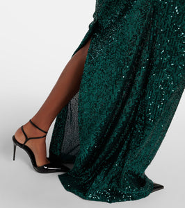 Dolce&Gabbana Off-shoulder sequined gown