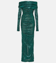 Dolce&Gabbana Off-shoulder sequined gown