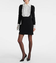 Dolce&Gabbana Organza-trimmed crêpe minidress