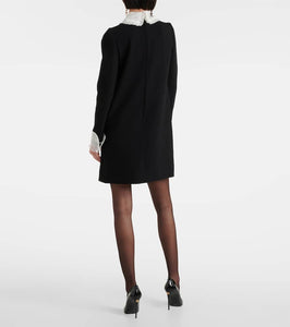 Dolce&Gabbana Organza-trimmed crêpe minidress