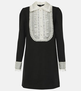 Dolce&Gabbana Organza-trimmed crêpe minidress