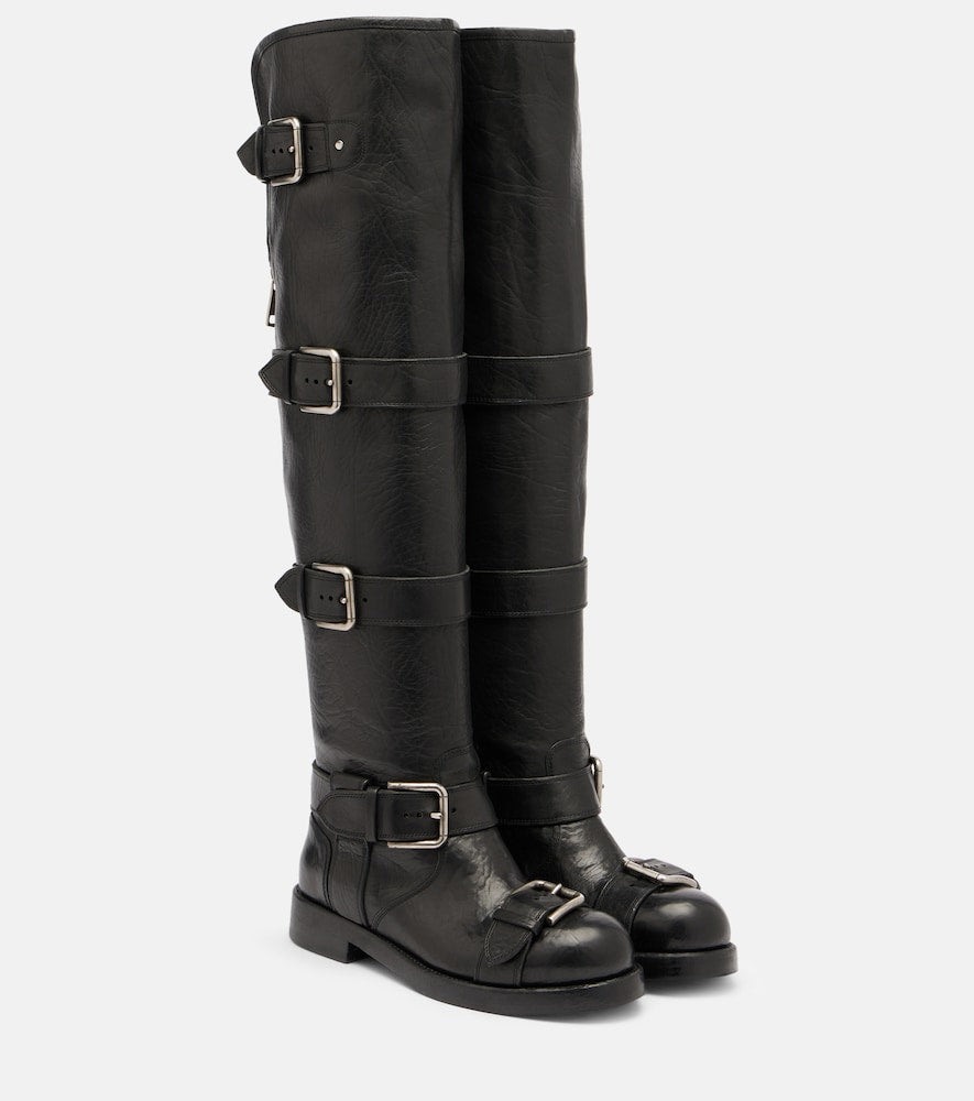 Dolce&Gabbana Over-the-knee leather biker boots