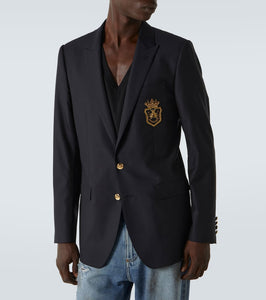 Dolce&Gabbana Patch-appliqu√É¬© wool and silk blazer