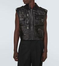 Dolce&Gabbana Pocket-detail sleeveless leather jacket