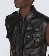 Dolce&Gabbana Pocket-detail sleeveless leather jacket