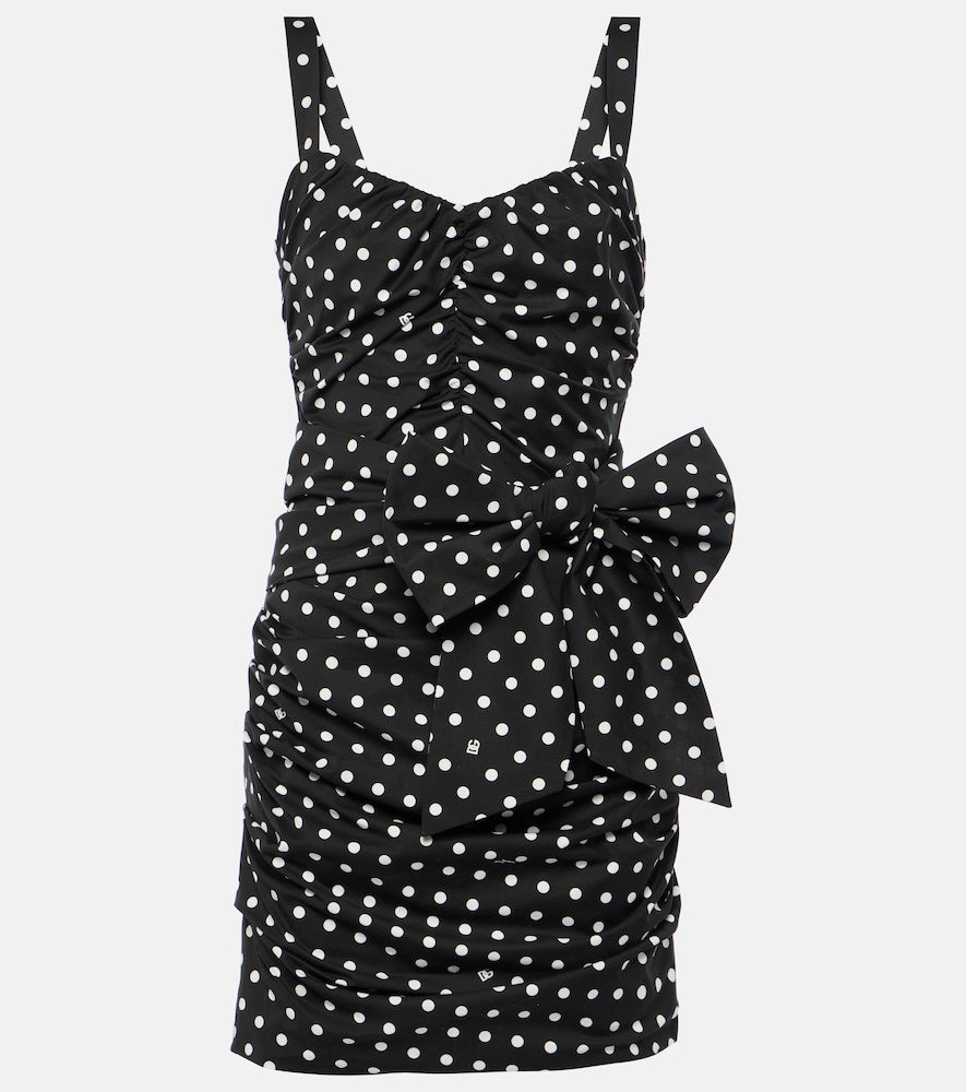 Dolce&Gabbana Polka-dot cotton-blend minidress. Dolce&Gabbana 波点棉质混纺迷你连衣裙