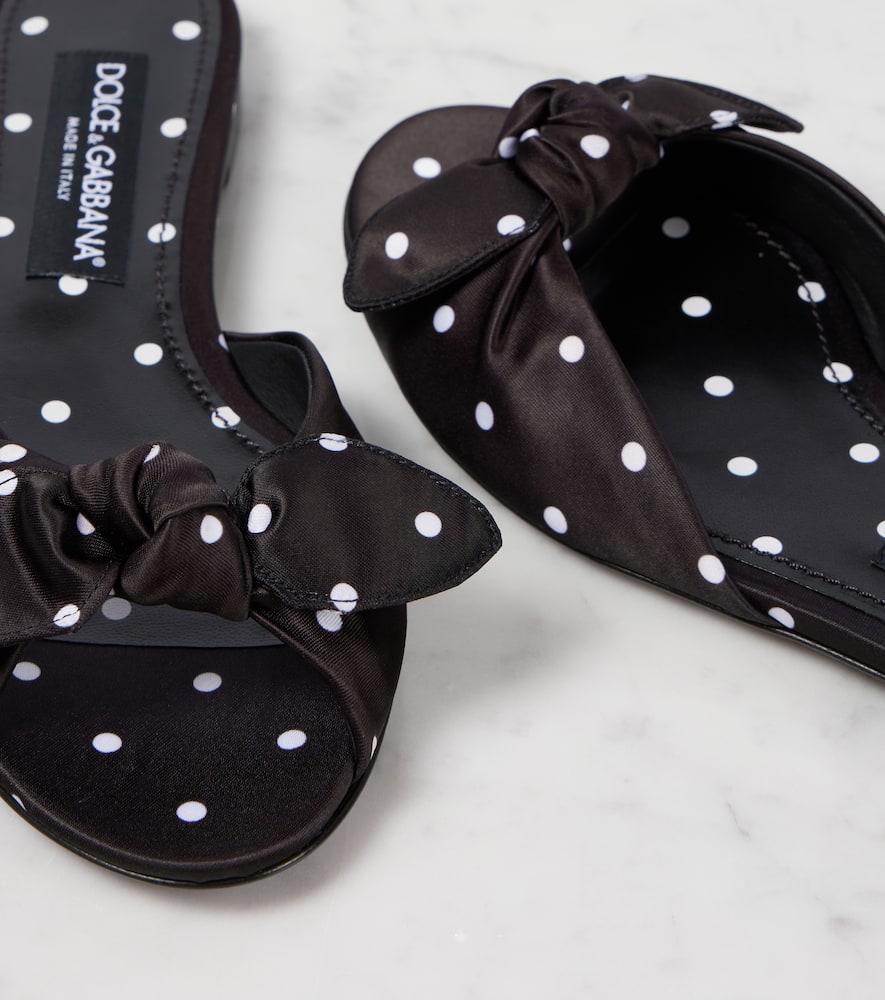 Dolce&Gabbana Polka-dot satin mules