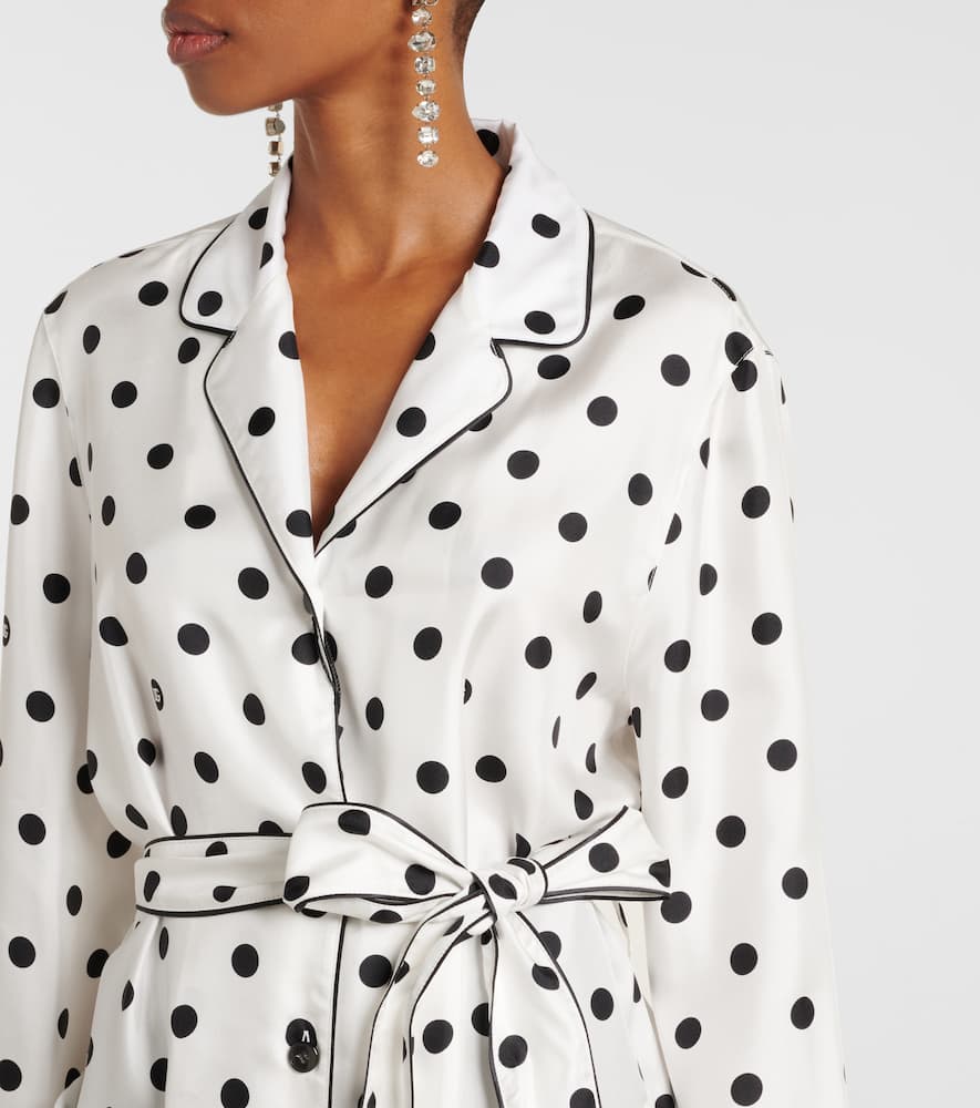 Dolce&Gabbana Polka-dot silk twill pajama shirt