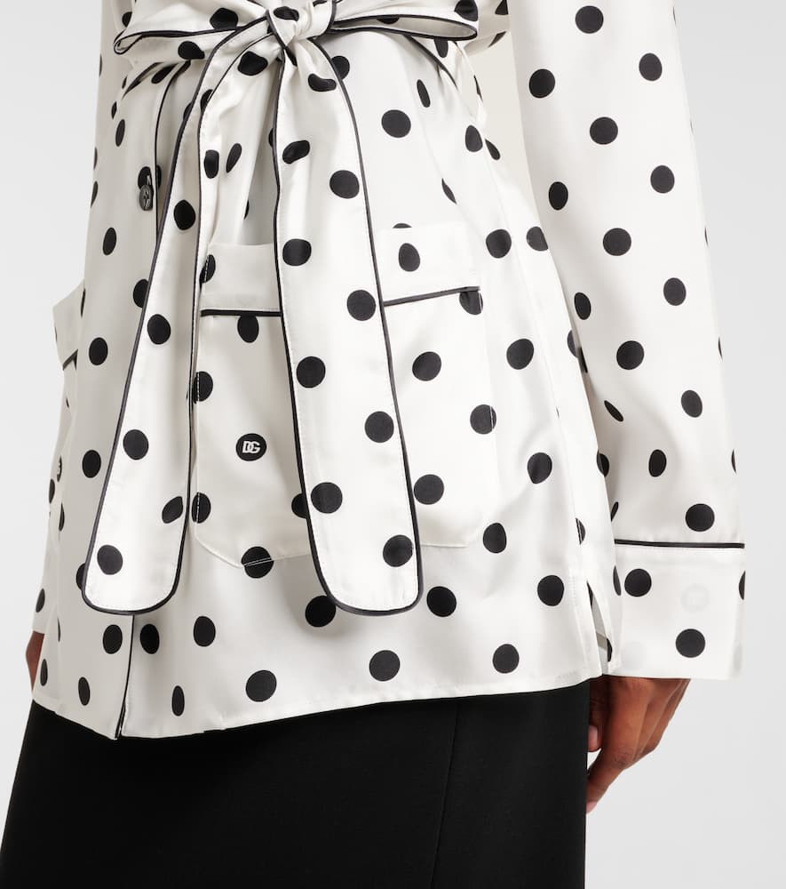 Dolce&Gabbana Polka-dot silk twill pajama shirt