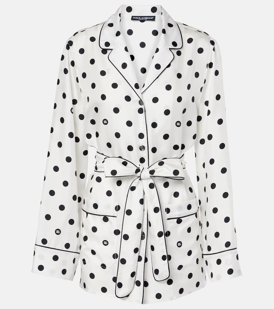 Dolce&Gabbana Polka-dot silk twill pajama shirt