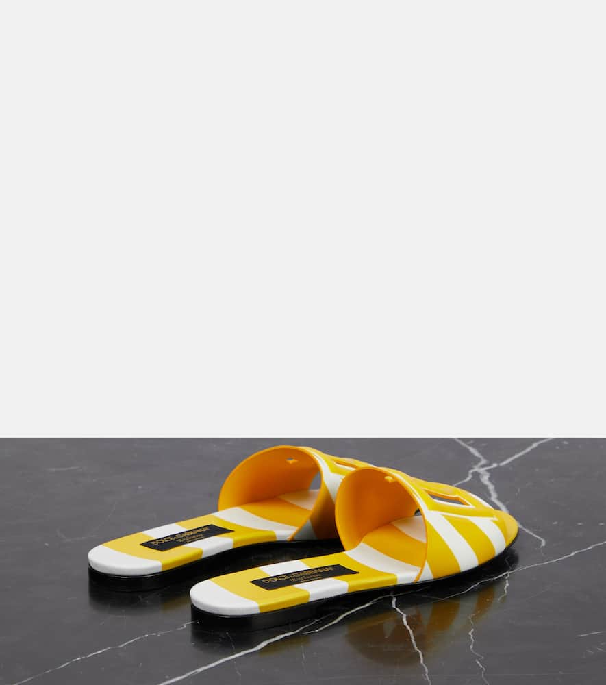 Dolce&Gabbana Portofino DG patent leather slides