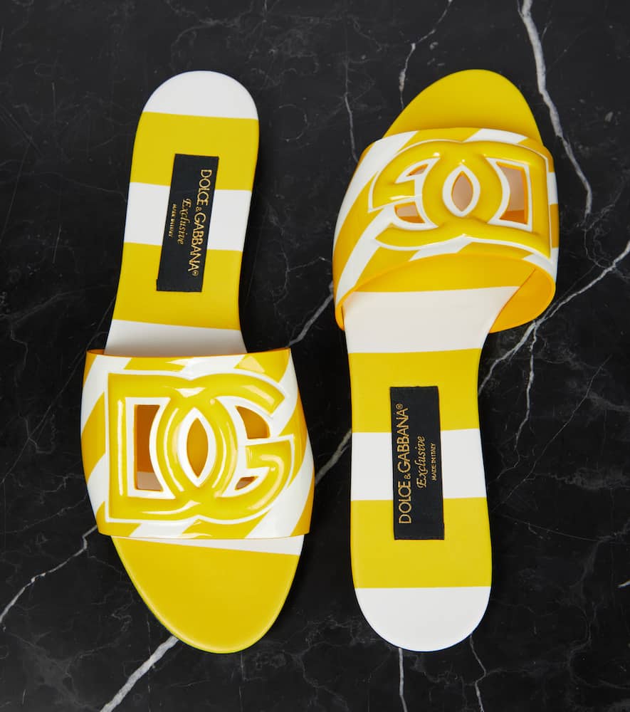 Dolce&Gabbana Portofino DG patent leather slides