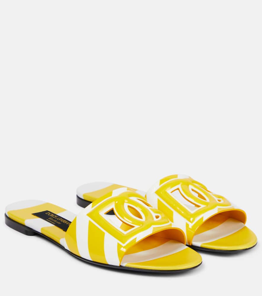 Dolce&Gabbana Portofino DG patent leather slides