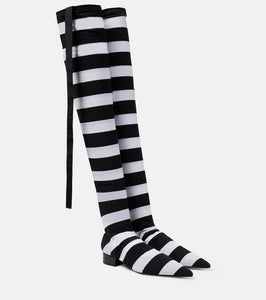Dolce&Gabbana Portofino striped over-the-knee boots