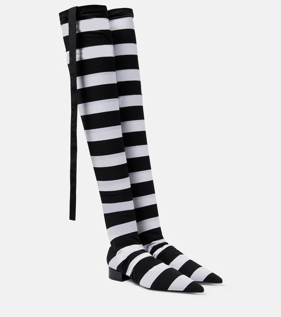 Dolce&Gabbana Portofino striped over-the-knee boots