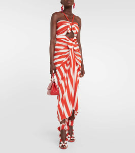 Dolce&Gabbana Portofino striped silk-blend maxi dress