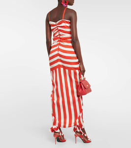 Dolce&Gabbana Portofino striped silk-blend maxi dress