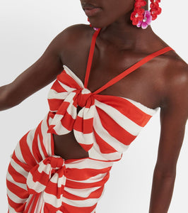 Dolce&Gabbana Portofino striped silk-blend maxi dress