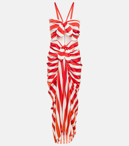 Dolce&Gabbana Portofino striped silk-blend maxi dress