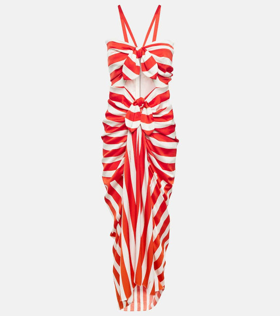 Dolce&Gabbana Portofino striped silk-blend maxi dress
