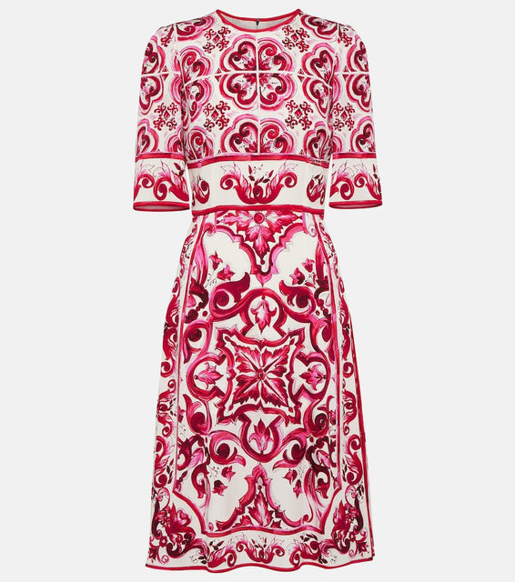 Dolce&Gabbana Printed charmeuse midi dress
